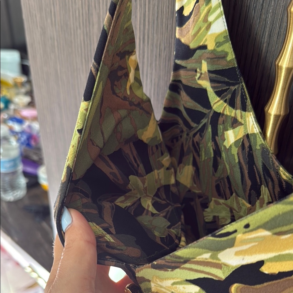 Cache Green and Yellow Fitted Tie Front Tank Top - Picture 11 of 17
